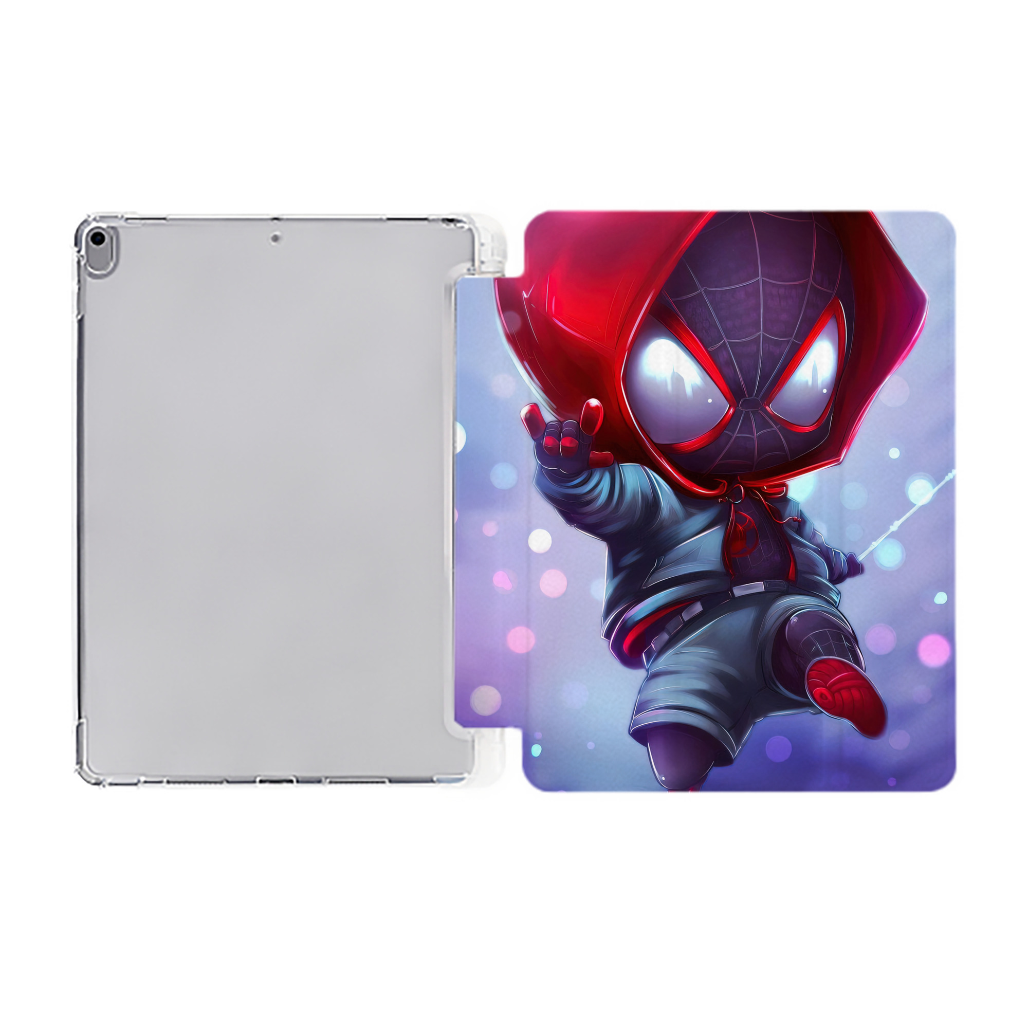 （画像用） Spider Man スパイダーマン IPad ケース ペン収納付き 三つ折りスタンド PUレザー×シリコン 対応機種9.5/10.5/10.9インチ